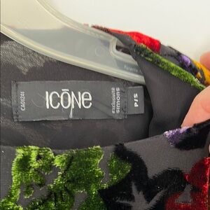 Black and Red Embellished Boxy Blouse